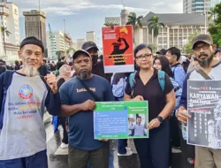 Buruh Freeport Korban PHK Ikut dalam Aksi Puncak Indonesia Gelap di Jakarta