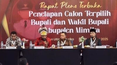 KPU Mimika Tetapkan John-Emanuel Bupati dan Wakil Bupati Mimika Terpilih