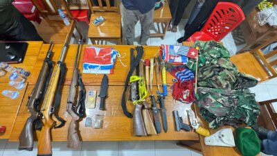 Satgas Damai Cartenz Amankan Lima Orang dan Sejumlah Barang Bukti di Keerom