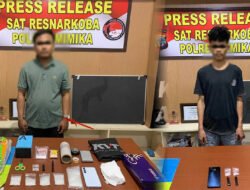 Polres Mimika Ringkus Dua Pengedar Narkotika dan Sita 132,9 Gram Sabu